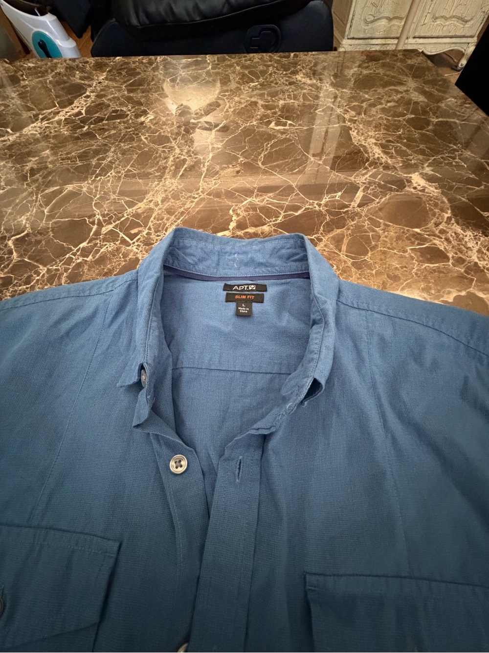 Apt. 9 Men's Slate Blue Casual Button-Down Shirt